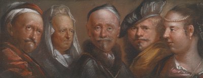 Studien von fünf Köpfen nach Rembrandt von Edward Luttrell