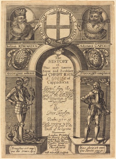 Frontispiz für Peter Heylyns "Die Geschichte von St. Georg von Kappadokien" von Edward Marshall