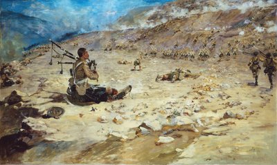 Piper George Findlater (1872-1942) der Gordon Highlanders verdient das Victoria-Kreuz in Dargai im Jahr 1897, 1898 von Edward Matthew Hale