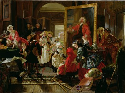 Hogarths Studio im Jahr 1739 von Edward Matthew Ward