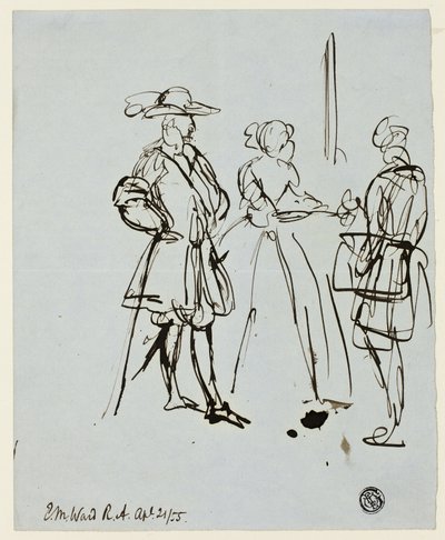 Drei Figuren von Edward Matthew Ward