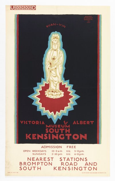 Plakat, Victoria and Albert Museum, für London Underground, 1921 von Edward McKnight Kauffer