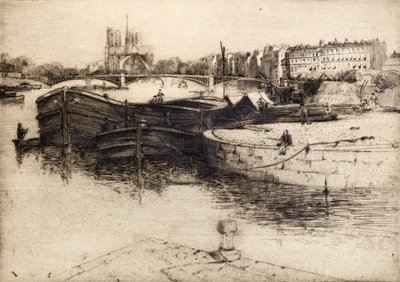 Blick auf Notre Dame von der Seine von Edward Millington Synge