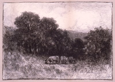 Landschaft mit drei Kühen von Edward Mitchell Bannister