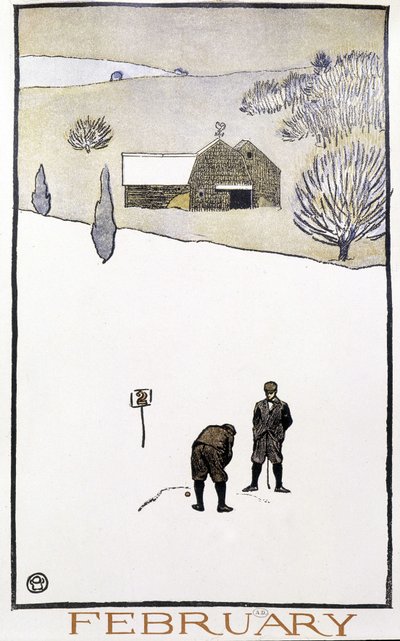 Golf im Schnee - in „Golf Calendar“ von Edward Penfield von Edward Penfield