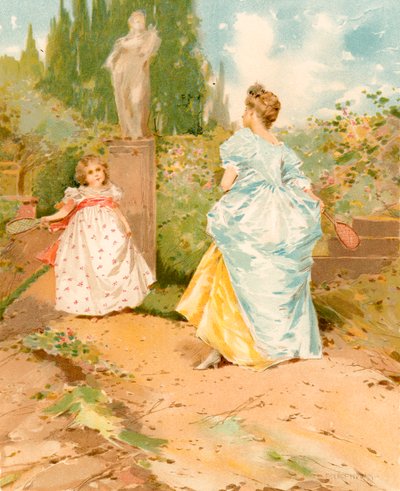 Federball im Garten von Edward Percy Moran