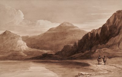 Landschaft mit Figuren und Berg von Edward Pretty