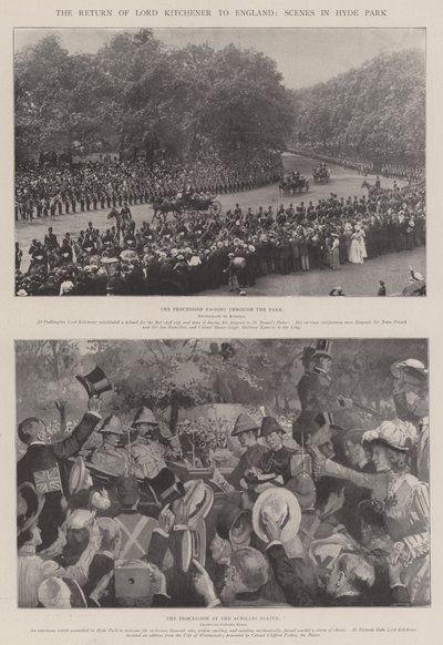 Die Rückkehr von Lord Kitchener nach England, Szenen im Hyde Park von Edward Read
