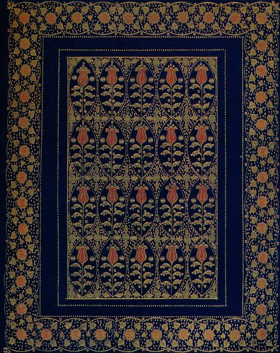 Buchbindung in blauem Marokko mit Einlage und Goldprägung von Edward Sullivan