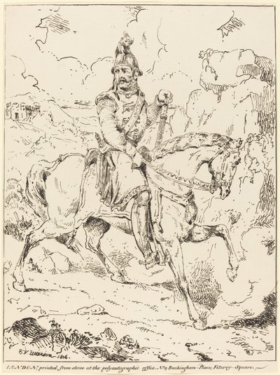 Ritter in Rüstung zu Pferd von Edward Vernon Utterson