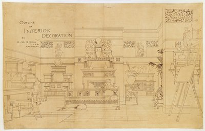 Umriss der Innendekoration, 1881 von Edward William Godwin