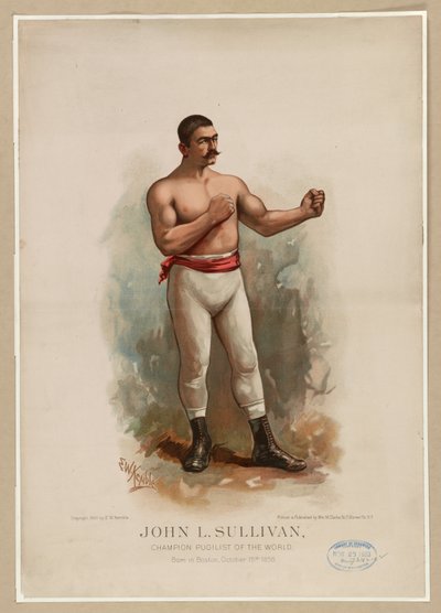 John L. Sullivan, Weltmeister im Boxen, ca. 1883 von Edward Windsor Kemble