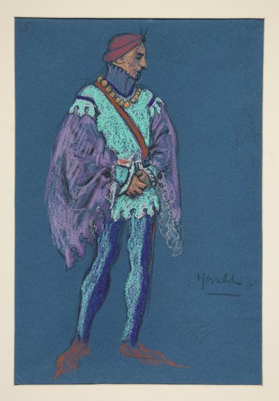 Ein Herold, Kostümentwurf für Henry Irving von Edwin Austin Abbey