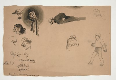 Verschiedene Figurenstudien (recto und verso) von Edwin Austin Abbey