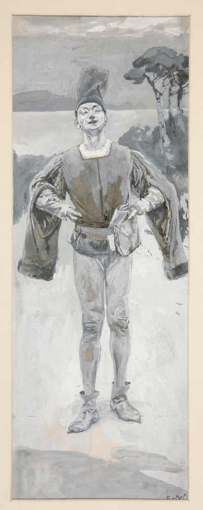 Autolycus, Illustration zu Balladen und Balladenmusik, die Shakespeare illustrieren von Edwin Austin Abbey