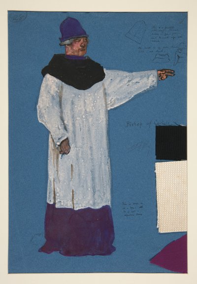 Bischof von Carlisle, Kostümentwurf für Henry Irving von Edwin Austin Abbey