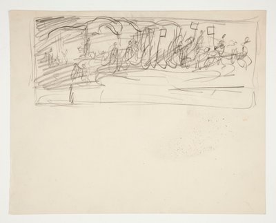 Kompositionsstudie für Die Suche nach dem Heiligen Gral (Serie von fünfzehn Gemälden für die Boston Public Library, abgeschlossen 1901) von Edwin Austin Abbey