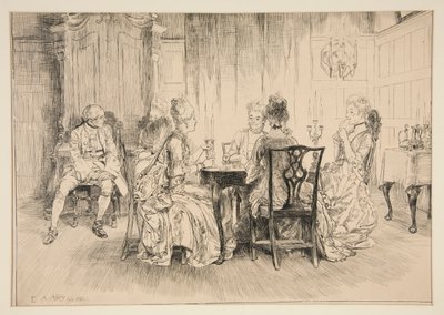 Essensszene - Illustration für Austin Dobson von Edwin Austin Abbey