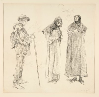Dull, Sir Nathaniel, Holofernes, aus Akt IV, Szene ii, Liebe von Edwin Austin Abbey