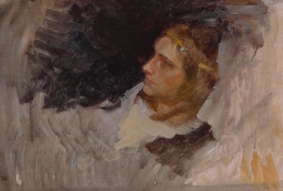 Figurenstudie von Hamlet, für die Theaterszene, Hamlet, Akt III, Szene II von Edwin Austin Abbey