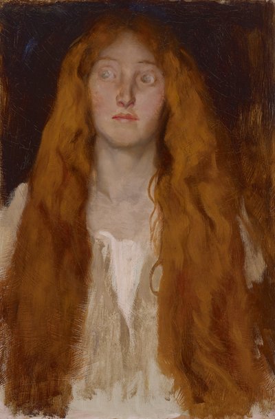 Figurenstudie von Ophelia, für die Theaterszene, Hamlet, Akt III, Szene II von Edwin Austin Abbey