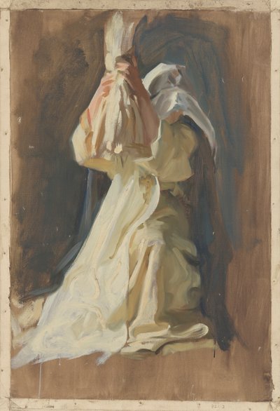 Figurenstudie einer Nonne, für Die Kindheit von Galahad, in Die Suche und das Erreichen des Heiligen Grals, Buchauslieferungsraum, Boston Public Library von Edwin Austin Abbey