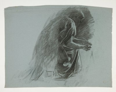 Figurenstudie für Sir Lancelot und Sir Bors rüsten Galahad mit seinen Sporen aus, aus Die Suche nach dem Heiligen Gral von Edwin Austin Abbey