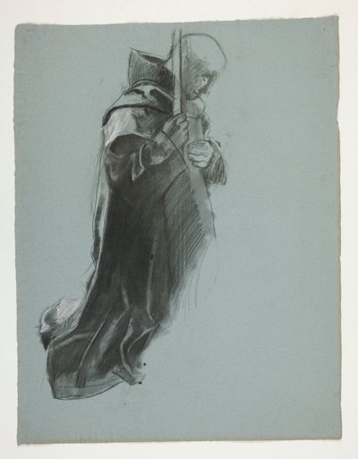 Figurenstudie für Die Abreise, aus Die Suche nach dem Heiligen Gral (eine Serie von fünfzehn Gemälden für die Boston Public Library, abgeschlossen 1901) von Edwin Austin Abbey