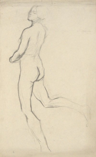 Figurenstudie für Die Stunden (15 Uhr) - Wanddekoration im State Capitol Gebäude in Harrisburg, Pennsylvania, 1902-1911 (vollendet von John Singer Sargent) von Edwin Austin Abbey