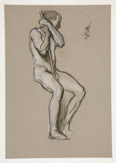 Figurenstudie für Der Geist des Vulkan, Genius der Arbeiter in Eisen und Stahl, Kapitolrotunde, Harrisburg, Pennsylvania von Edwin Austin Abbey