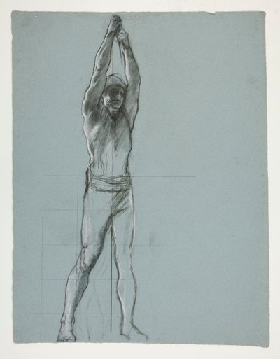 Figurenstudie für Der Geist des Vulkan, Genius der Arbeiter in Eisen und Stahl, Kapitol Rotunde, Harrisburg, Pennsylvania von Edwin Austin Abbey