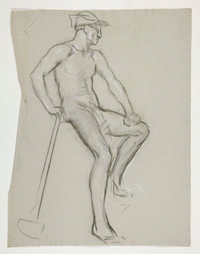 Figurenstudie für Der Geist des Vulkan, Genius der Arbeiter in Eisen und Stahl, Kapitol Rotunde, Harrisburg, Pennsylvania von Edwin Austin Abbey
