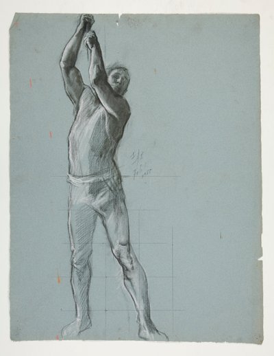 Figurenstudie für Der Geist des Vulkan, Genius der Arbeiter in Eisen und Stahl, Kapitol Rotunde, Harrisburg, Pennsylvania von Edwin Austin Abbey