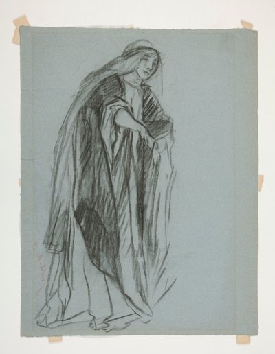 Figurenstudie für die Burg der Jungfrauen von Edwin Austin Abbey