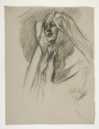 Figurenstudie für die Kindheit von Galahad, aus Die Suche nach dem Heiligen Gral (eine Serie von 15 Gemälden für die Boston Public Library, abgeschlossen 1901) von Edwin Austin Abbey