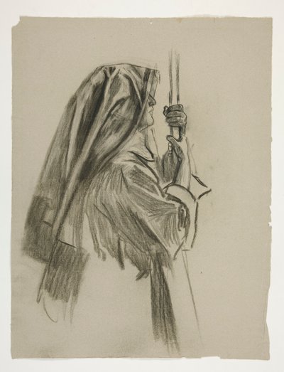 Figurenstudie für die Ritterschaft von Sir Galahad, aus Die Suche nach dem Heiligen Gral (eine Serie von 15 Gemälden für die Boston Public Library, abgeschlossen 1901) von Edwin Austin Abbey