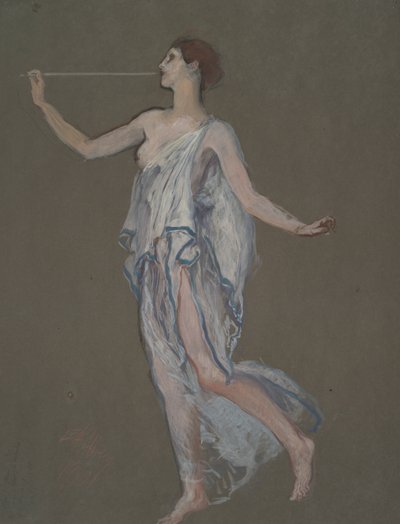 Figurenstudie für die Figur des Ruhms(?) von Edwin Austin Abbey