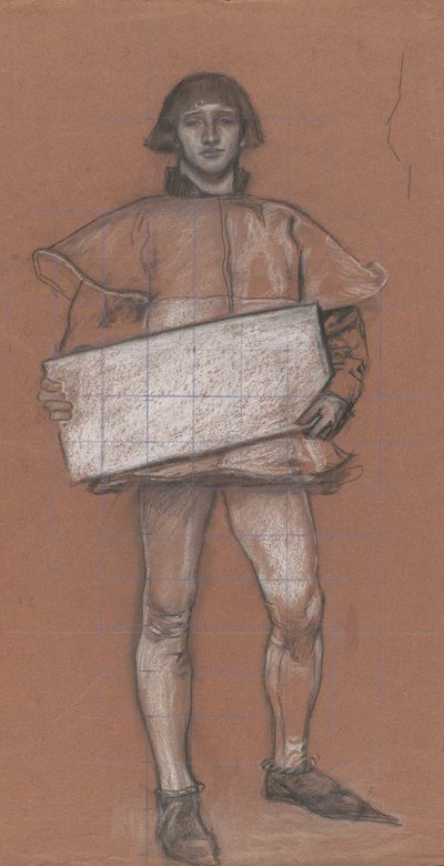 Figurenstudie, Mann in mittelalterlichem Kostüm von Edwin Austin Abbey