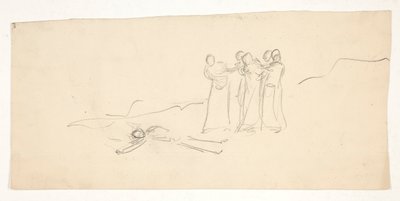 Figuren, Skizze für ein nicht identifiziertes Shakespeare-Stück von Edwin Austin Abbey
