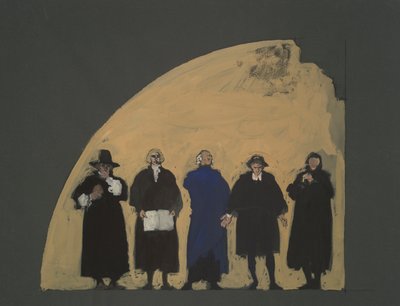 Fünf Gesetzgeber, frühe Studie für Supreme Court Dekorationen (nicht realisiert), für das Staatskapitol in Harrisburg, Pennsylvania, 1902-1911 von Edwin Austin Abbey
