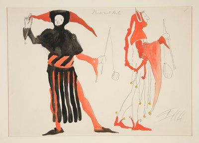 Narren, Kostümentwurf für Henry Irving von Edwin Austin Abbey