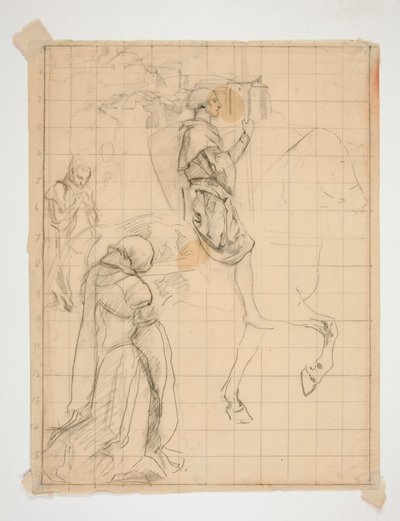 Galahad zu Pferd: Studie für von Edwin Austin Abbey