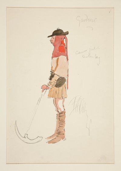 Gärtner, Kostümentwurf für Henry Irving von Edwin Austin Abbey