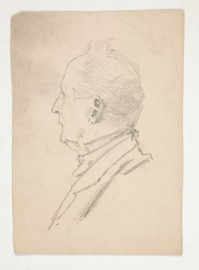 Kopf eines Mannes (recto); Fragmente von Skizzen (verso) von Edwin Austin Abbey
