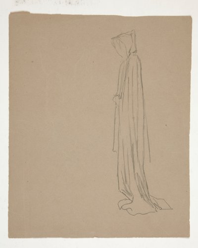 Vermummte Figur (recto); Studie einer männlichen Figur (verso) von Edwin Austin Abbey