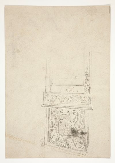 Innenstudie eines Kaminstücks von Edwin Austin Abbey