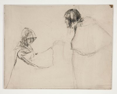 Isabella und der Herzog (Studie für .1108), aus Maß für Maß von Edwin Austin Abbey