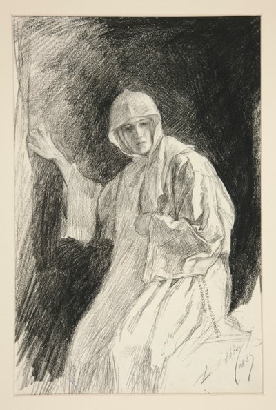 Isabella im Kloster - Akt I, Szene V, Maß für Maß von Edwin Austin Abbey