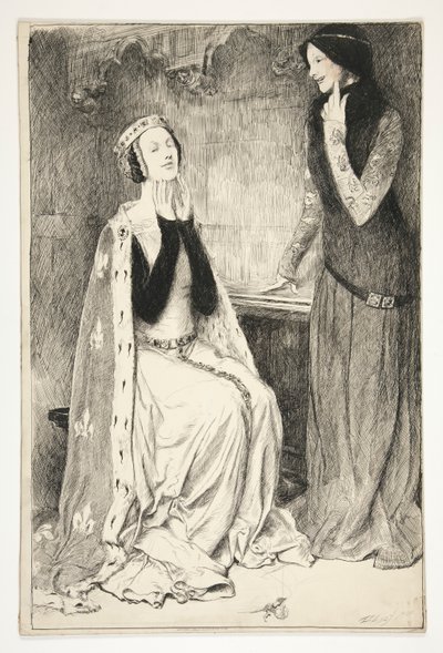 Katherine und Alice - Akt III, Szene V, König Heinrich V von Edwin Austin Abbey