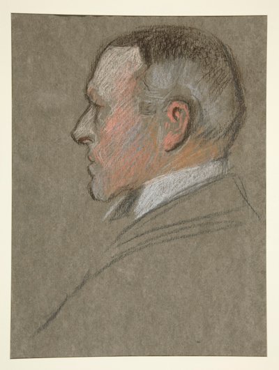 Linkes Profil eines Mannes, für die Krönung von Edw. VII von Edwin Austin Abbey